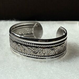 Silver Tone Metal Cuff Bracelet